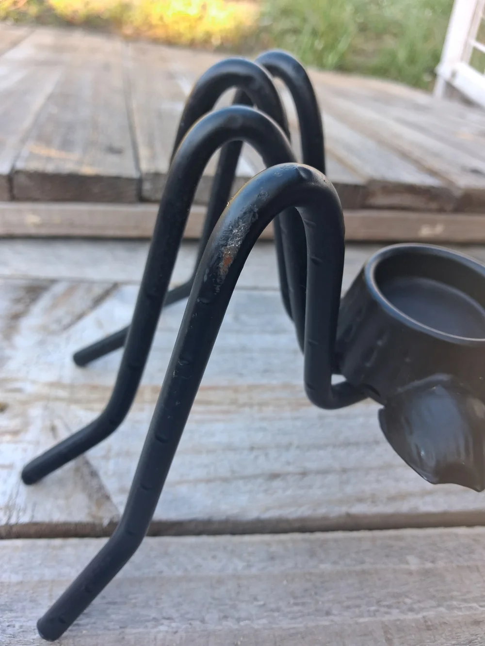 Vintage Black Metal Spider Candle Holders Set of 2 Halloween Or Goth Decor
